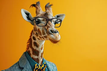 Foto op Plexiglas Stylish portrait of dressed up anthropomorphic animal themes, Funny pop art illustration © BOONJUNG