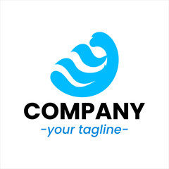 Sea waves logo set tidal waves ocean storm wavy river vector image company logo symbolizing water waves