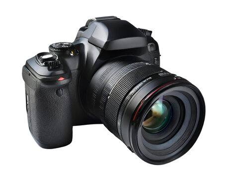 Professional digital slr camera isolated.