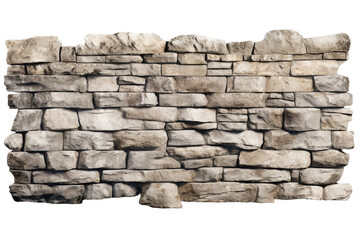 Old Stone Wall Isolated On Transparent Background