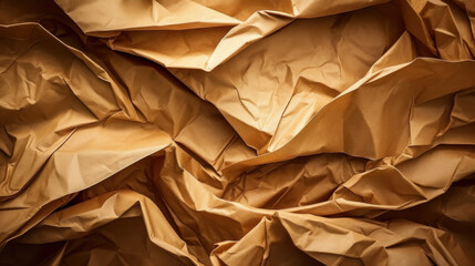 Brown crumpled paper texture for background.