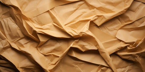 Brown crumpled paper texture for background.