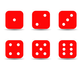 Set of dice icon. Dice sides or dice faces icon set vector illustration