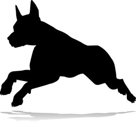 A detailed animal silhouette of a pet dog