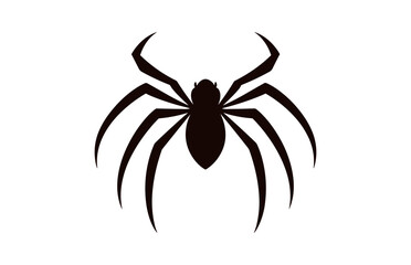 A Spider vector black silhouette isolated on a white background