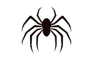 A Spider vector black silhouette isolated on a white background