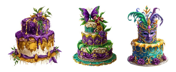 Mardi gras wedding cake