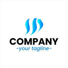 Sea waves logo set tidal waves ocean storm wavy river vector image company logo symbolizing water waves