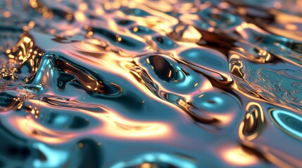 3d rendered image of molten metal pattern. - obrazy, fototapety, plakaty