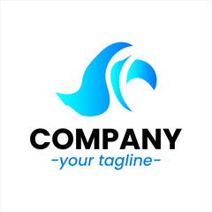 Sea waves logo set tidal waves ocean storm wavy river vector image company logo symbolizing water waves