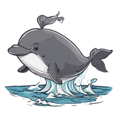 Fotobehang Whale cartoon character vector image. Illustration of cute fish animal on the white background © Veto