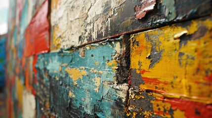 Colorful Torn Posters on Urban Wall