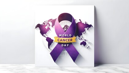 World cancer day 4 February card design, poster, background, template, 