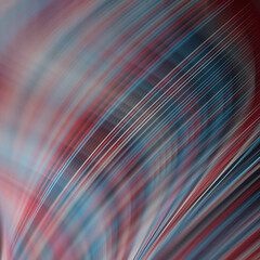 Close-up of a multicolored wave pattern of a series of curved lines. 3d rendering digital illustration