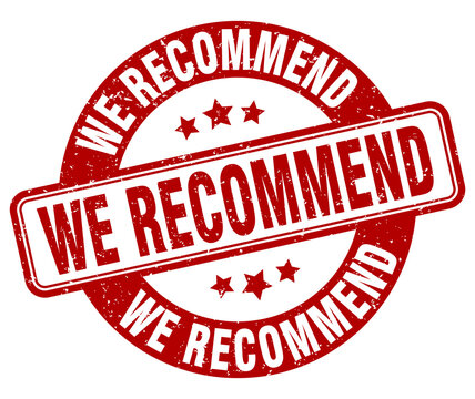 we recommend stamp. we recommend label. round grunge sign