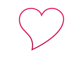 rotes Herz im 3D Design vor einem transparentem  Hintergrund