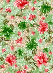 Behang Floral Seamless Pattern Design And Backgrounds  © Krunal