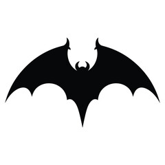 Bat silhouette. Printable template. Bat icon isolated on white. Vector.