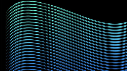 Abstrakte blau Türkise Wellen vor einem schwarzem Hintergrund