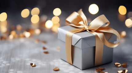 Elegant Gift Box with Tied Ribbons And Bow, black friday