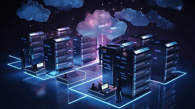 cloud synchronization server center data protection ,Modern cloud technology and network concept.internet data service. Web cloud technology business. network and database, internet center,