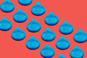 Pattern with group of condoms	