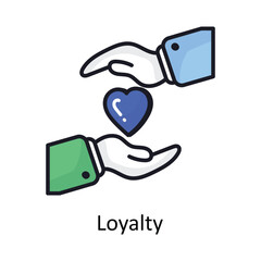 Loyalty vector Filled outline doodle Design illustration. Symbol on White background EPS 10 File 