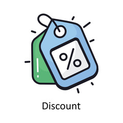 Discount vector Filled outline doodle Design illustration. Symbol on White background EPS 10 File 