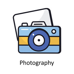 Photography vector Filled outline doodle Design illustration. Symbol on White background EPS 10 File 