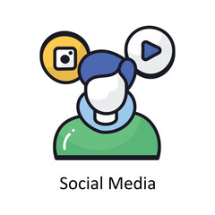 Social media vector Filled outline doodle Design illustration. Symbol on White background EPS 10 File 