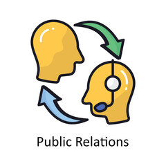 Public relations vector Filled outline doodle Design illustration. Symbol on White background EPS 10 File 