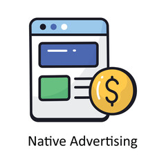 Native advertising vector Filled outline doodle Design illustration. Symbol on White background EPS 10 File 