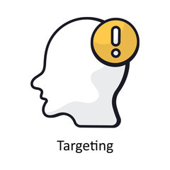 Targeting vector Filled outline doodle Design illustration. Symbol on White background EPS 10 File 