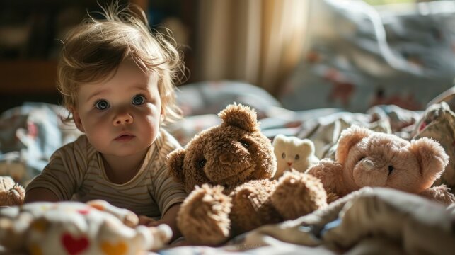 Curious Baby and Soft Toys