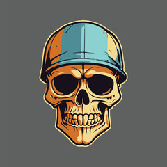 Skull t-shirt design, vintage, retro style, symbol, ready to print. vector illustration