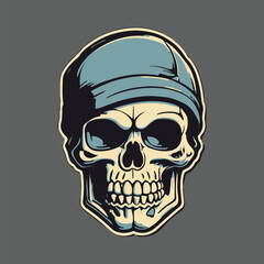 Skull t-shirt design, vintage, retro style, symbol, ready to print. vector illustration