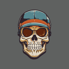 Skull t-shirt design, vintage, retro style, symbol, ready to print. vector illustration