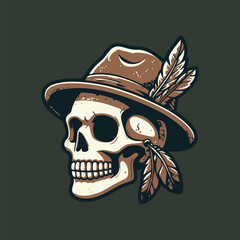 Skull t-shirt design, vintage, retro style, symbol, ready to print. vector illustration
