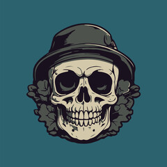 Skull t-shirt design, vintage, retro style, symbol, ready to print. vector illustration
