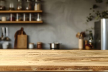 Obraz premium Empty counter table top for product display in modern kitchen interior