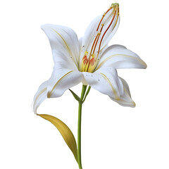White Lily Flower isolated on white