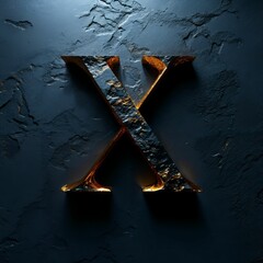 X isolated letters with blue background