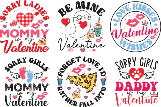Valentine's Day SVG Typography Bundle T-shirt design.