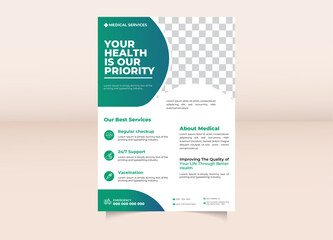 Obraz premium Corporate medical flyer or poster design.
