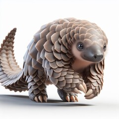 Pangolin, Pholidota, isolated White background