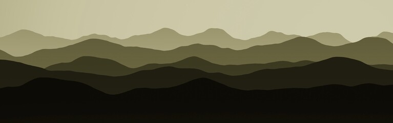 nice yellow mountains in dark time cg texture or background illustration - obrazy, fototapety, plakaty
