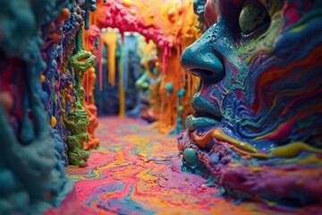 A painting of the LSD psychedelic experience. - obrazy, fototapety, plakaty