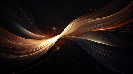 Fototapeta na wymiar Abstract background for presentation. Black and golden waves and lines.