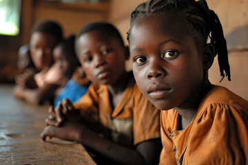 Portrait of african pupils in school