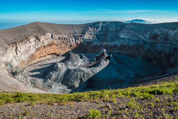 View of the volcanic crater - The Ash Pit on Mount Ol Doinyo Lengai in Ngorongoro, Tanzania